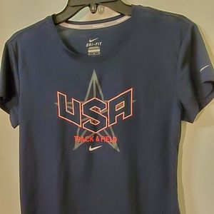 Nike Womens Medium USA Track and Fiels Short Slv